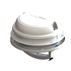 Vit, kupolformad MAXXFAN ventilator med synliga skruvar. Kompakt design utan LED.